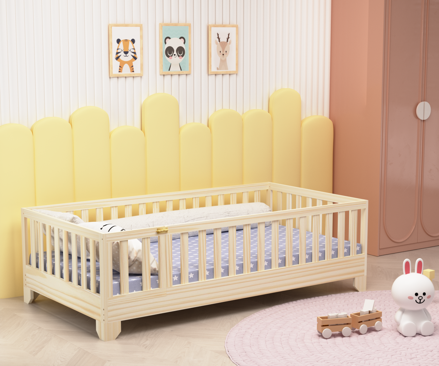 Luca Toddler Floor Bed with Gate | Custom Kids Furniture