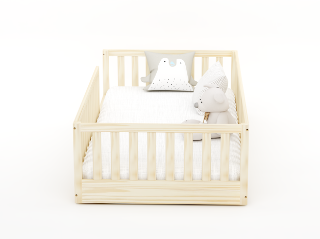 Georgina Montessori Floor Bed with Rails Custom Kids Furniture