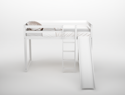 Harper Twin Loft Bed with Slide & Built-In Shelving Custom Kids Furniture