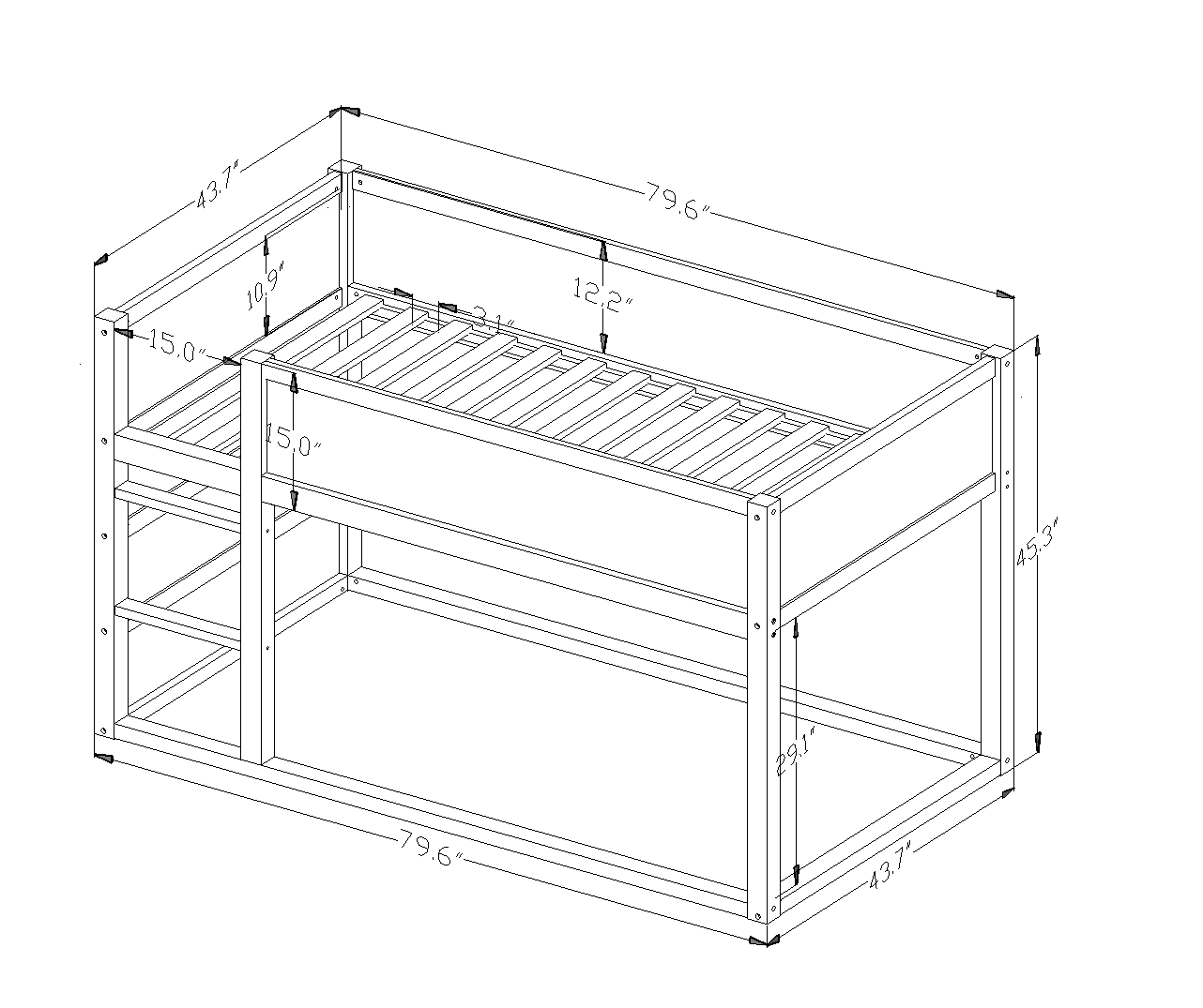 Ivy Twin Canopy Bed | Converts to Loft | Designed for Years of Use Toddler to Teen Custom Kids Furniture