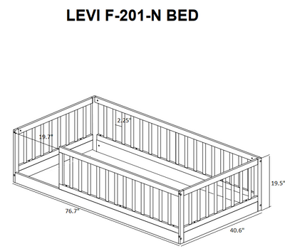 Levi Montessori Floor Bed with Rails