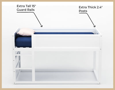 Ivy Twin Canopy Bed | Converts to Loft | Designed for Years of Use Toddler to Teen Custom Kids Furniture