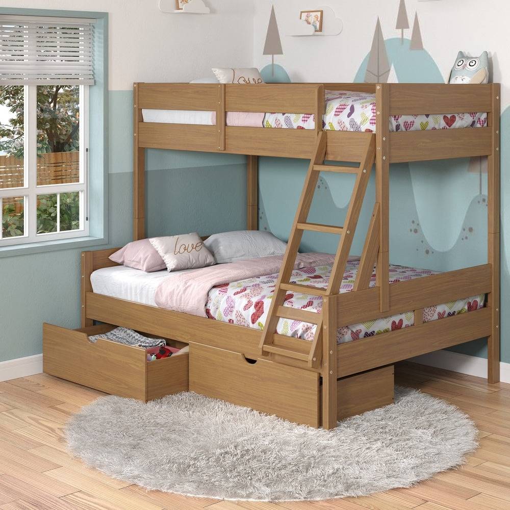 Emily Modern Twin over Full Bunk Bed with Storage – Custom Kids Furniture, image size:1000x1000