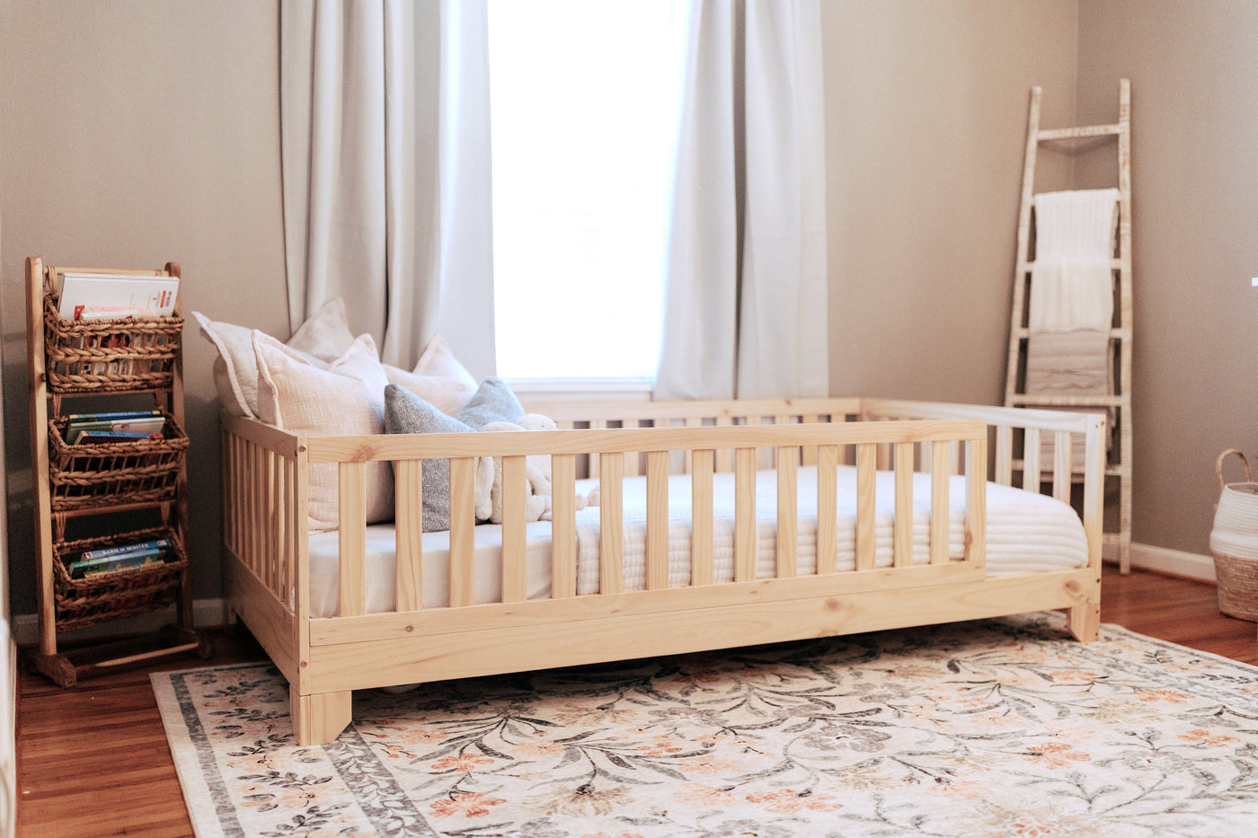 Luca Montessori Toddler Bed | Floor Bed with Rails