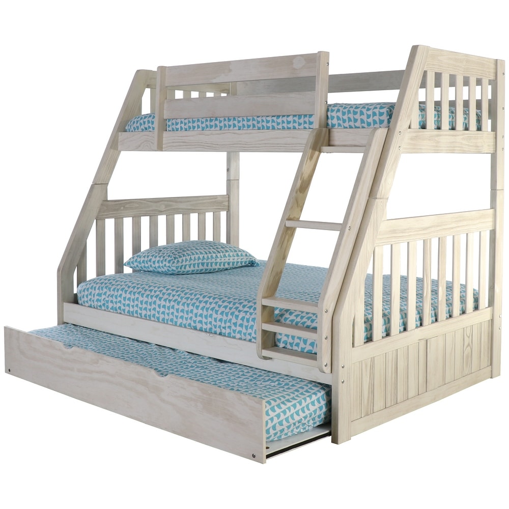 Julia Distressed White Twin over Full Bunk Bed Custom Kids Furniture