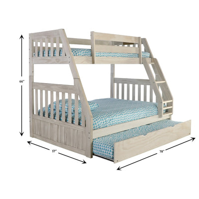 Julia Distressed White Twin over Full Bunk Bed Custom Kids Furniture