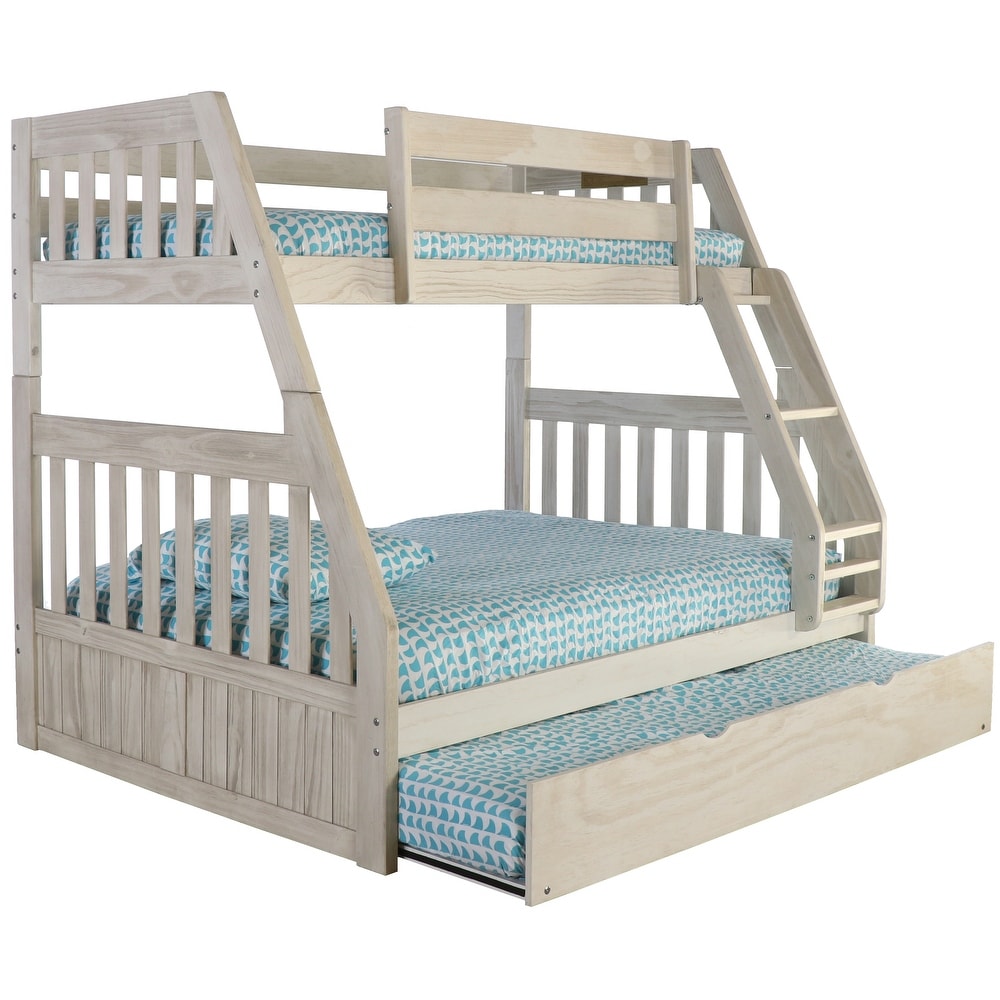 Julia Distressed White Twin over Full Bunk Bed Custom Kids Furniture