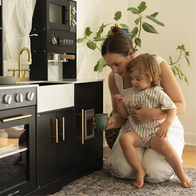 Tiny Land® Trendy Black Style Play Kitchen Tiny Land