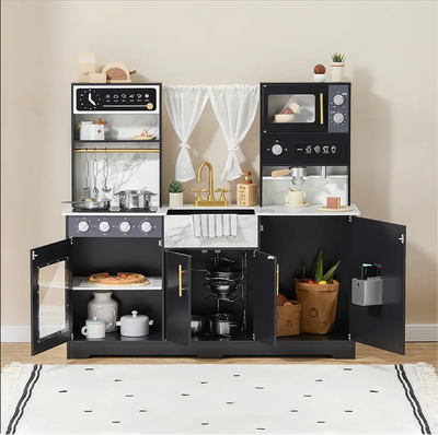 Tiny Land® Trendy Black Style Play Kitchen Tiny Land