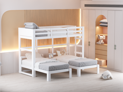Audrey Triple Bunk Bed in White Custom Kids Furniture