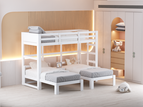 
  
	
    
	
    Audrey Triple Bunk Bed in White
