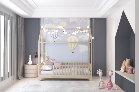 
  
	
    
	
    Aiden Toddler House Bed with Rails