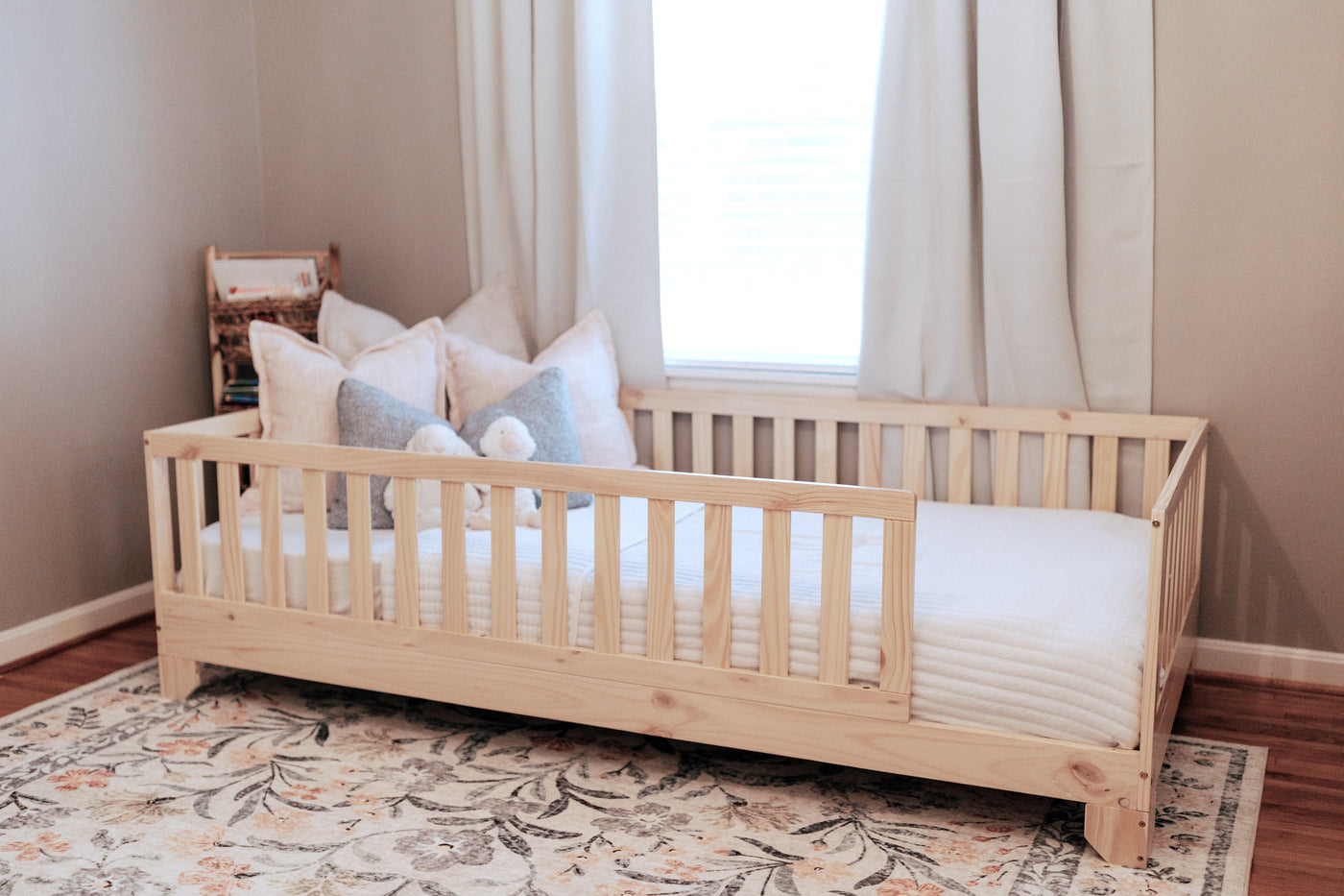 Luca Montessori Toddler Bed | Floor Bed with Rails