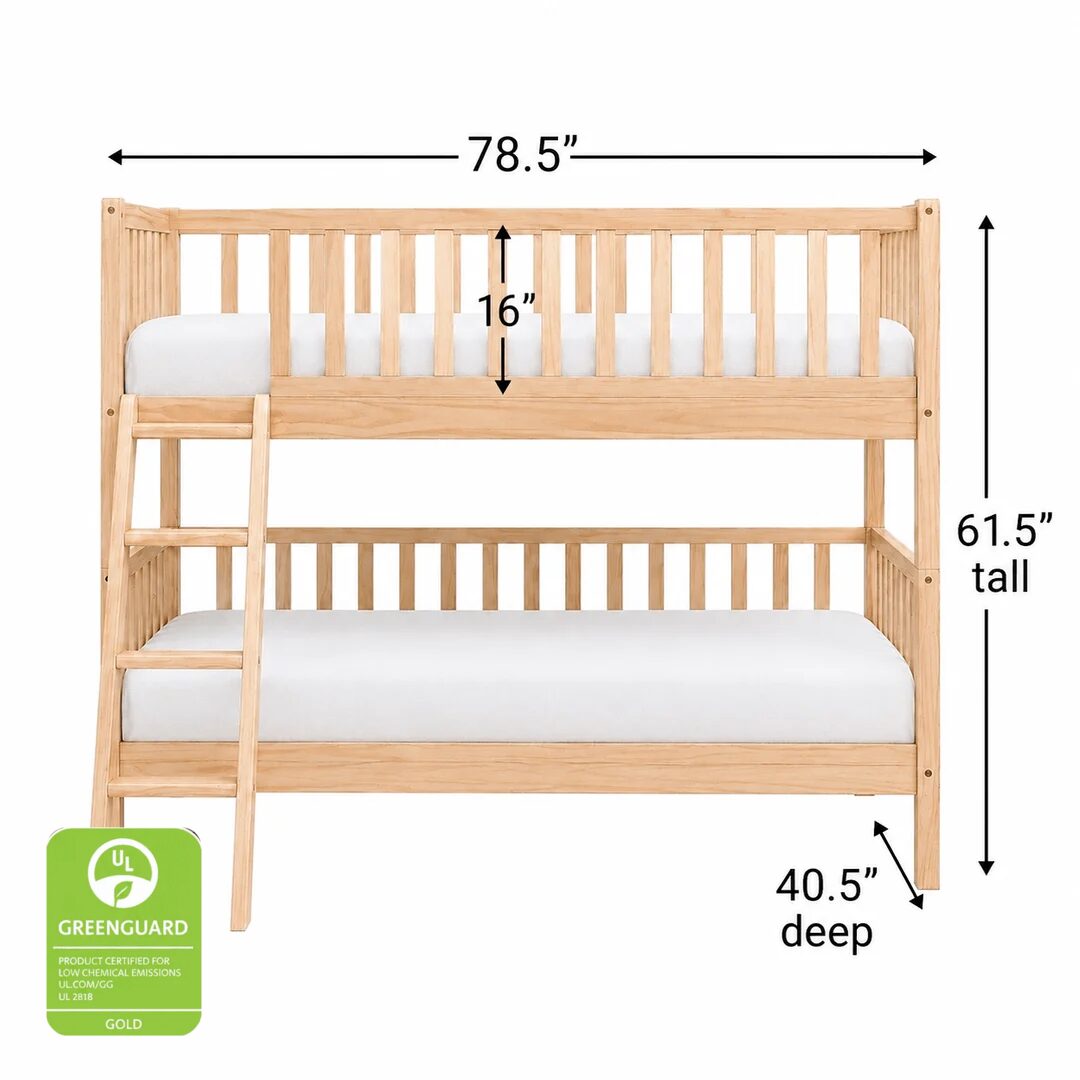 Dimensions of the Luca toddler bunk bed converted from two Montessori floor beds