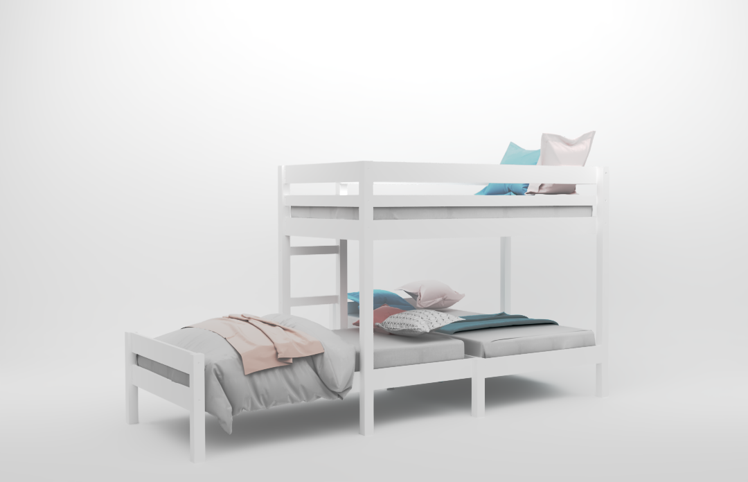 Nora Corner Triple Bunk Bed Custom Kids Furniture