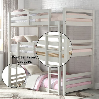 Jocelyn Light Grey Triple Bunk Bed