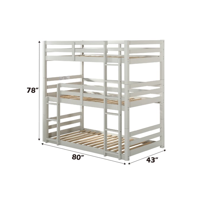 Jocelyn Light Grey Triple Bunk Bed