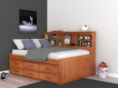 Claire Full Size Storage Bed in Honey