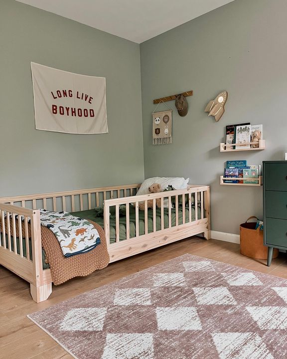 Luca Montessori Floor Bed with Rails Custom Kids Furniture