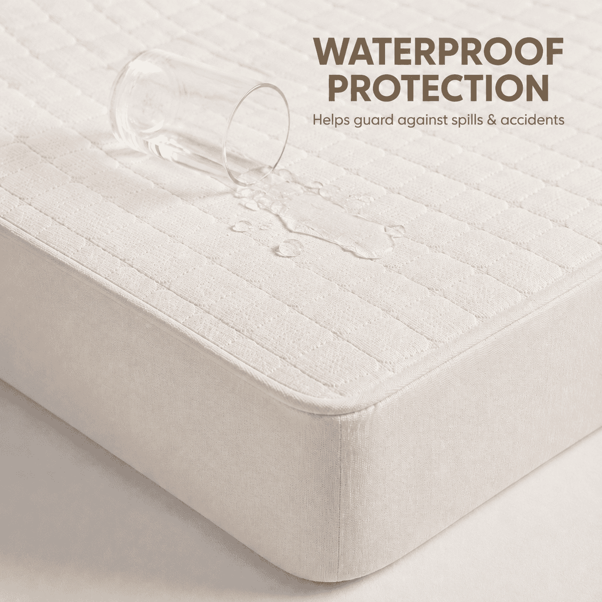 Organic cotton mattress protector with Waterproof protection — helps guard against spills and accidents.  Designed for toddlers
