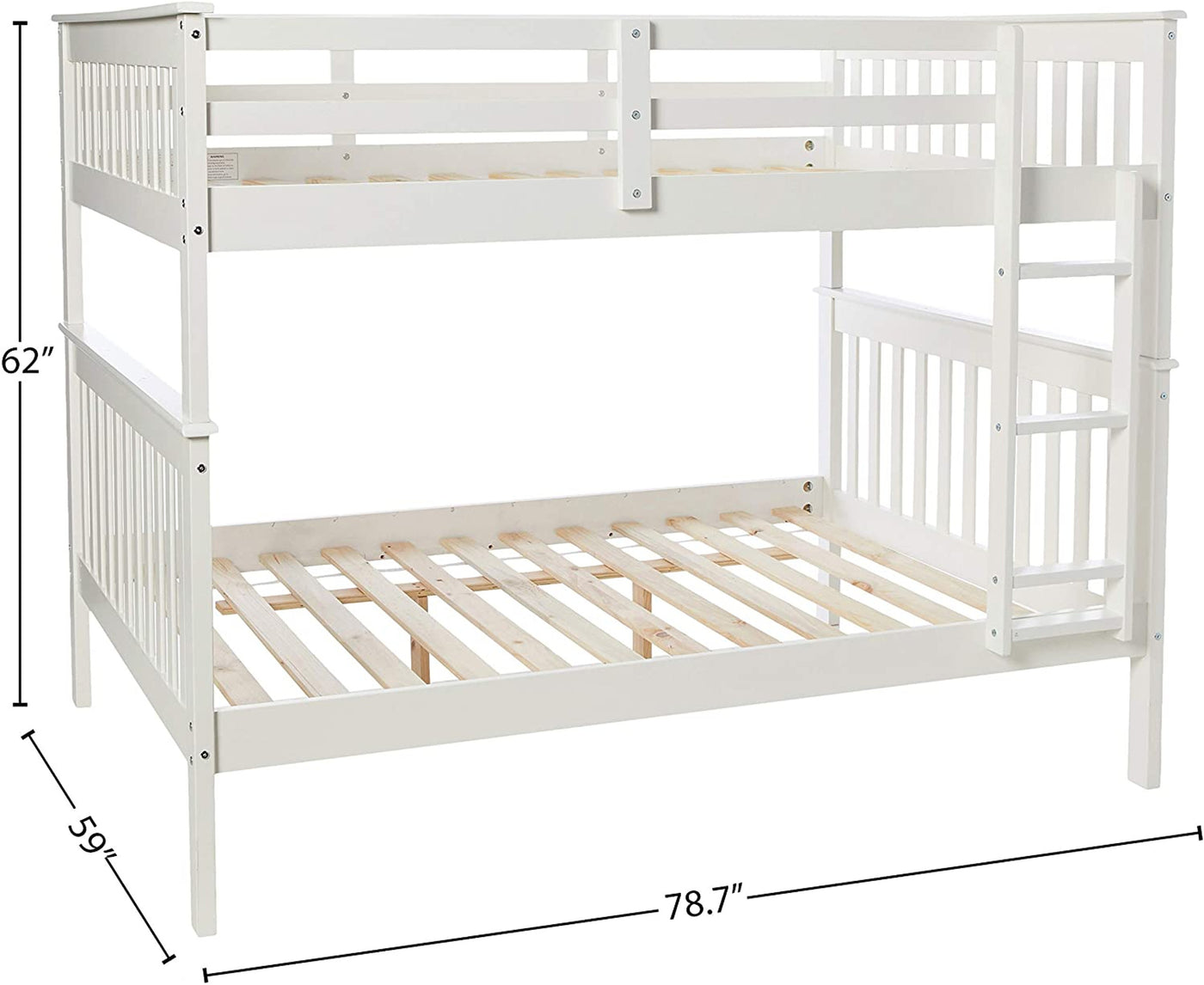 Sarah Full White Bunk Bed with Trundle Custom Kids Furniture