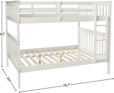 Sarah Full White Bunk Bed with Trundle Custom Kids Furniture
