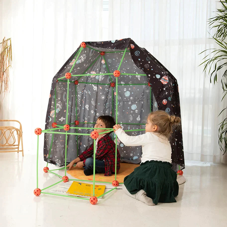 Tiny Land® Glow in The Dark Kids Fort With 130 pcs Tiny Land