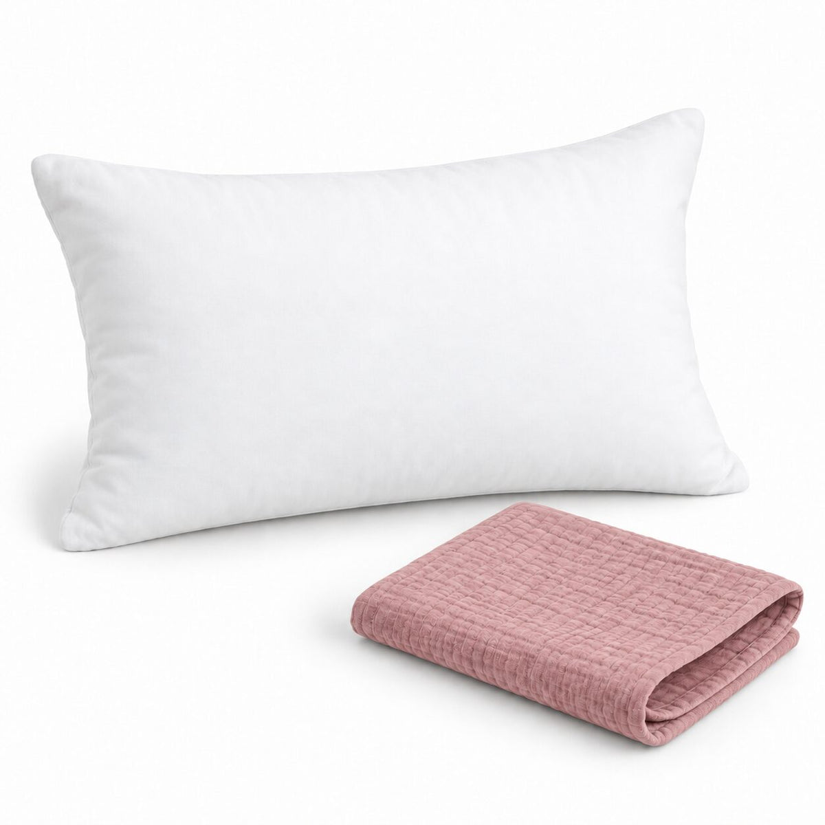 Toddler Pillow and Cotton Muslin Pillowcase Set – 13” × 18”