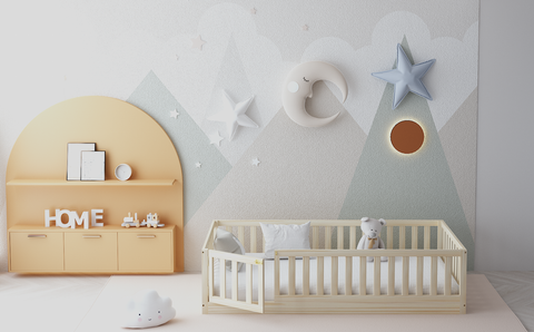 
  
	
    
	
    Gianna Toddler Floor Bed with Gate