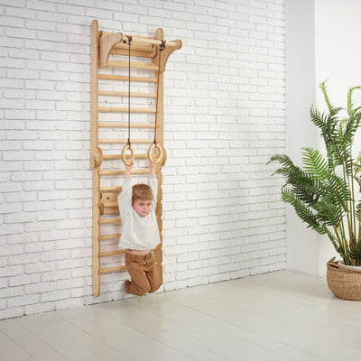 Wooden Swedish Wall / Climbing ladder for Children + Swing Set Goodevas