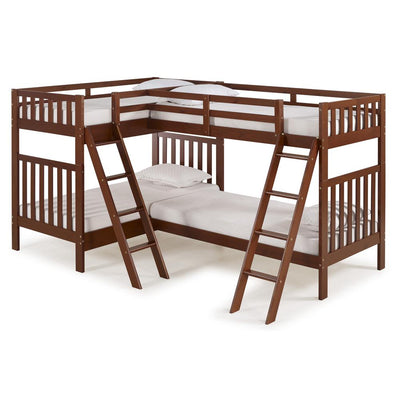 Bellamy Quad Bunk Beds in Chetsnut Custom Kids Furniture