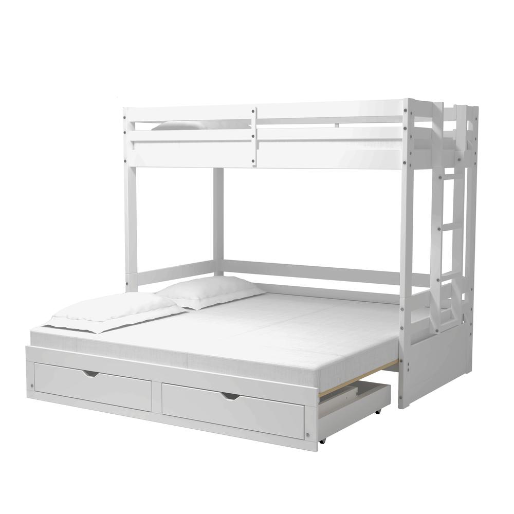 Violet Twin over King Bunk Bed with Storage in White Custom Kids Furniture