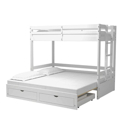 Violet Twin over King Bunk Bed with Storage in White Custom Kids Furniture