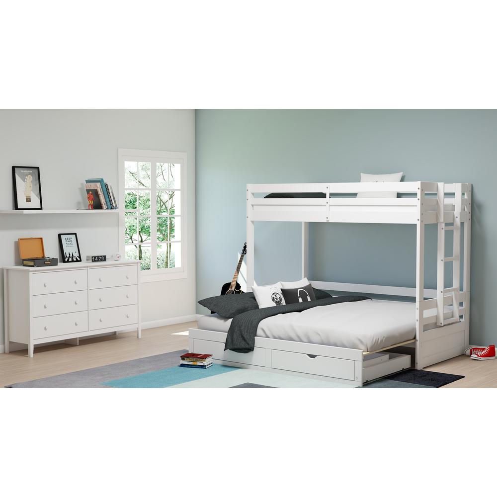 Violet Twin over King Bunk Bed with Storage in White Custom Kids Furniture