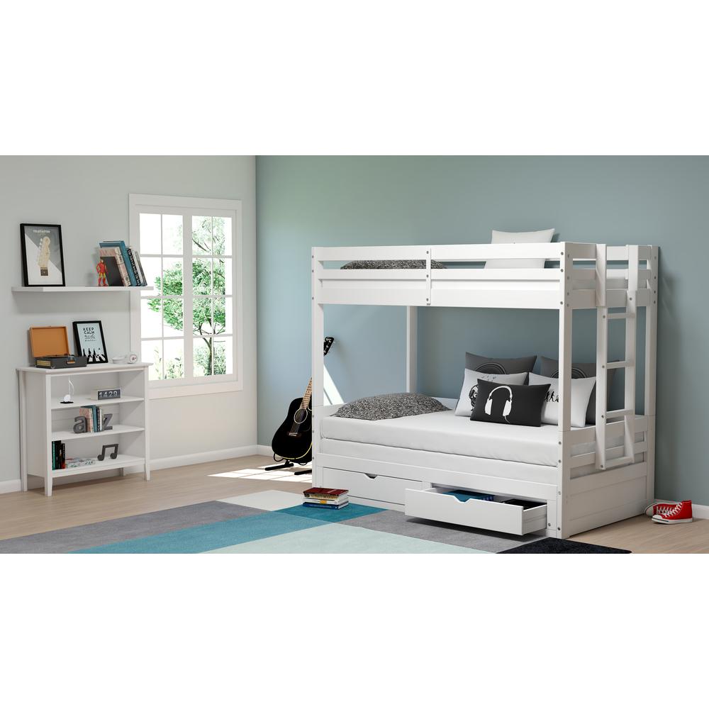 Violet Twin over King Bunk Bed with Storage in White Custom Kids Furniture