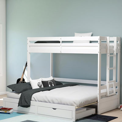 Violet Twin over King Bunk Bed with Storage in White Custom Kids Furniture