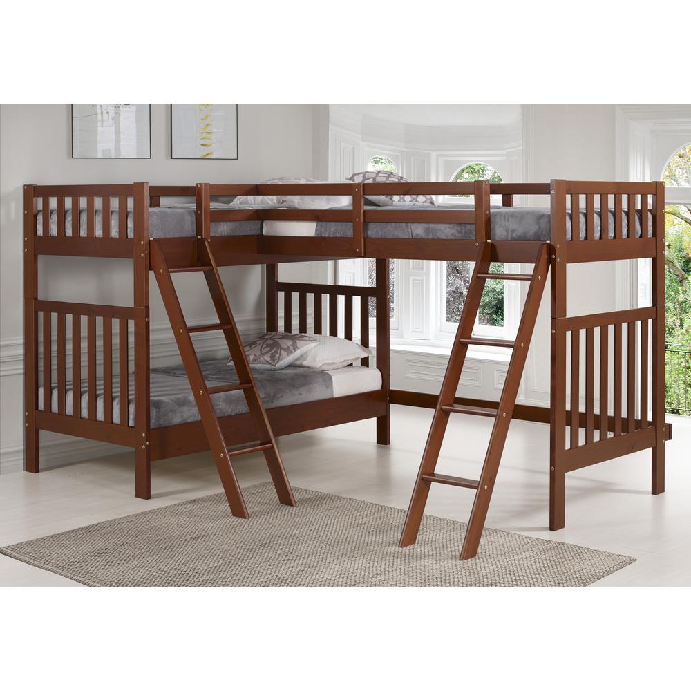 Austin 3 Bunk Bed in Chetsnut Custom Kids Furniture