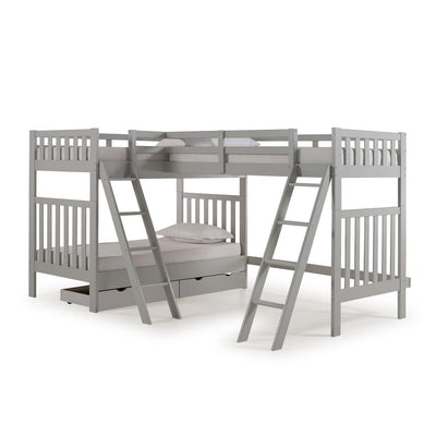 Austin 3 Bunk Bed in Grey with Storage Custom Kids Furniture