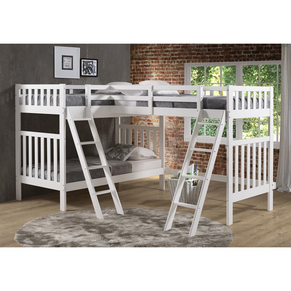 Austin 3 Bunk Bed in White Custom Kids Furniture