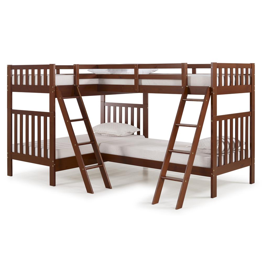 Bellamy Quad Bunk Beds in Chetsnut Custom Kids Furniture