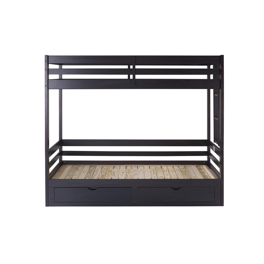 Violet Twin over King Bunk Bed with Storage - Espresso Custom Kids Furniture