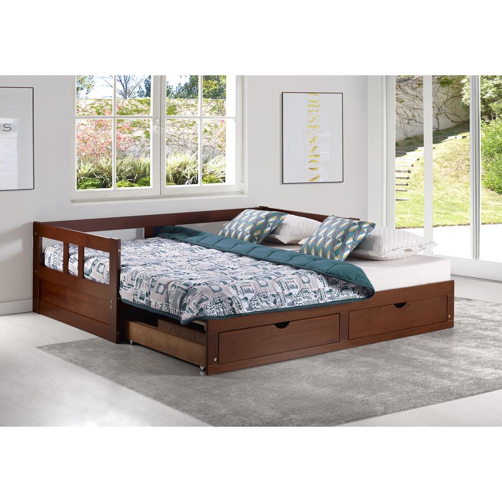 Rowan Twin to King Extendable Day Bed - Chestnut Custom Kids Furniture