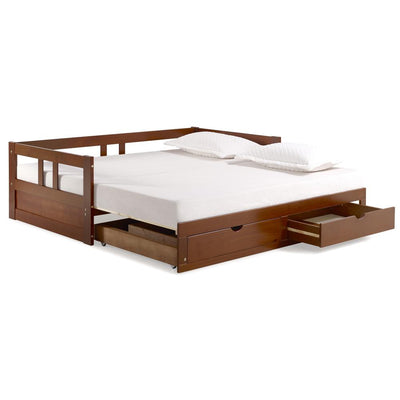 Rowan Twin to King Extendable Day Bed - Chestnut Custom Kids Furniture