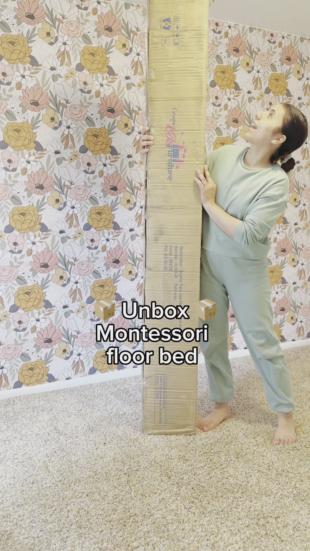 Sophia Toddler Floor Bed in White