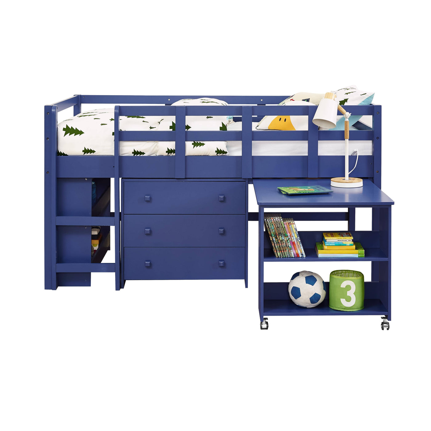 Adam Boys Loft Bed with Desk and Dresser in One Custom Kids Furniture