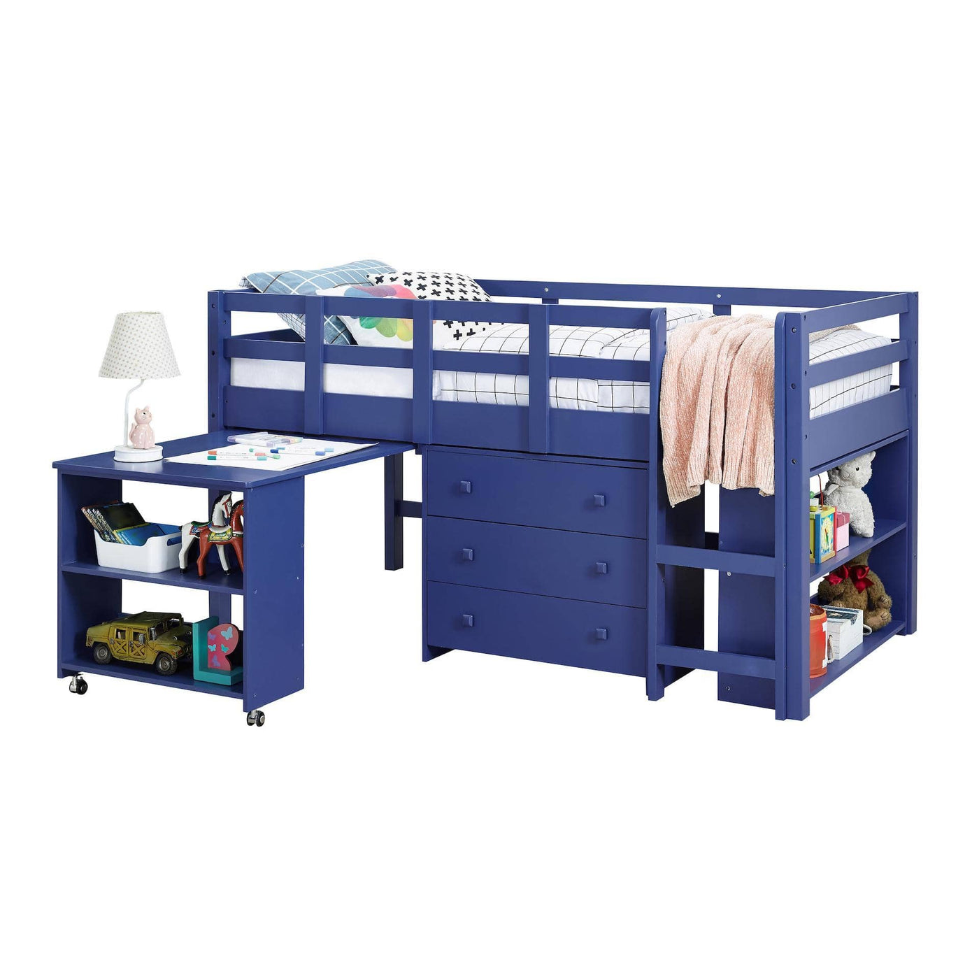 Adam Boys Loft Bed with Desk and Dresser in One Custom Kids Furniture