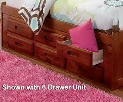 Addison Captains Bed with Bookcase Headboard and Six Drawers Custom Kids Furniture