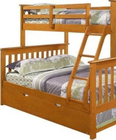 Alaina Twin over Full Bunk Bed with Trundle Custom Kids Furniture