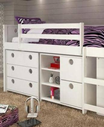 Alyssa Junior Loft Bed with Dressers Custom Kids Furniture