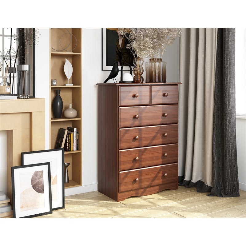 Amara Mocha Tall 6 Drawer Kids Dresser Custom Kids Furniture